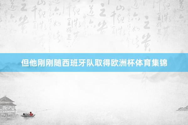 但他刚刚随西班牙队取得欧洲杯体育集锦