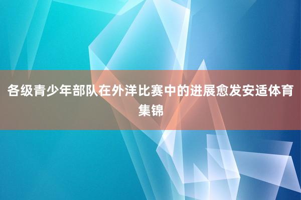 各级青少年部队在外洋比赛中的进展愈发安适体育集锦