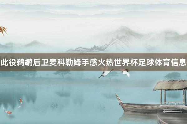 此役鹈鹕后卫麦科勒姆手感火热世界杯足球体育信息