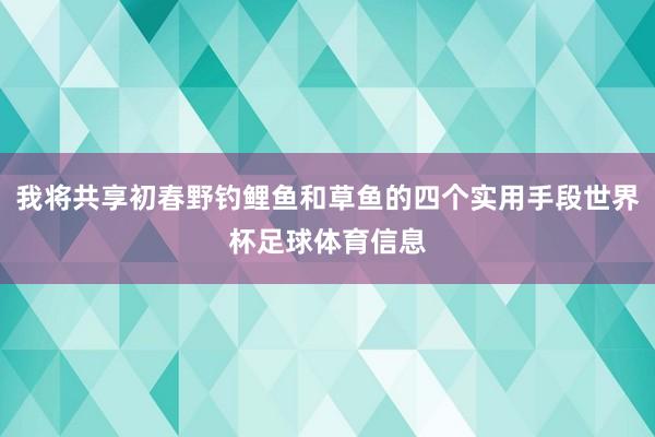 我将共享初春野钓鲤鱼和草鱼的四个实用手段世界杯足球体育信息