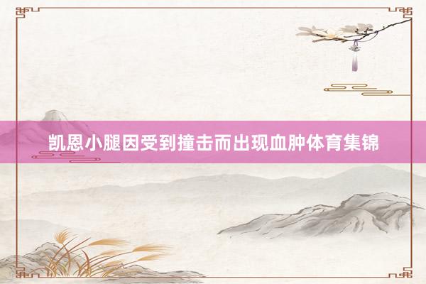 凯恩小腿因受到撞击而出现血肿体育集锦