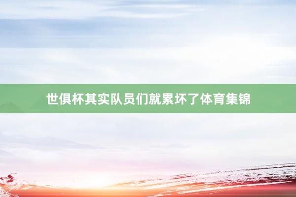 世俱杯其实队员们就累坏了体育集锦