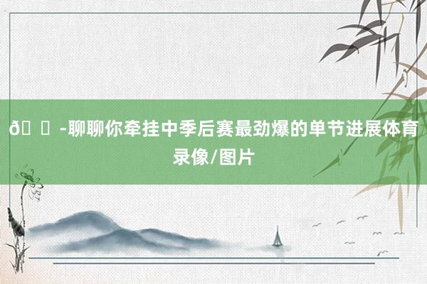 💭聊聊你牵挂中季后赛最劲爆的单节进展体育录像/图片