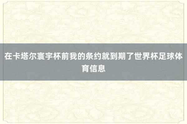在卡塔尔寰宇杯前我的条约就到期了世界杯足球体育信息