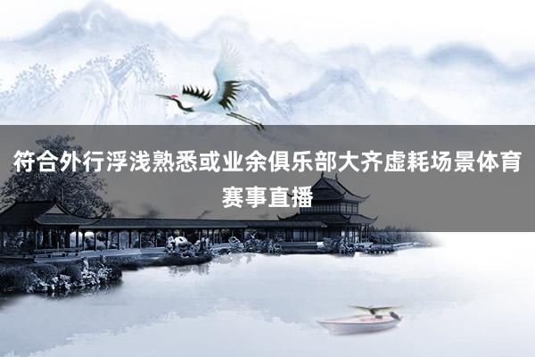 符合外行浮浅熟悉或业余俱乐部大齐虚耗场景体育赛事直播
