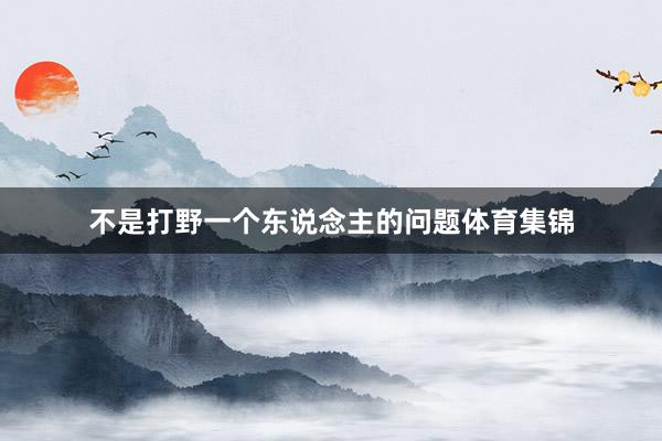 不是打野一个东说念主的问题体育集锦