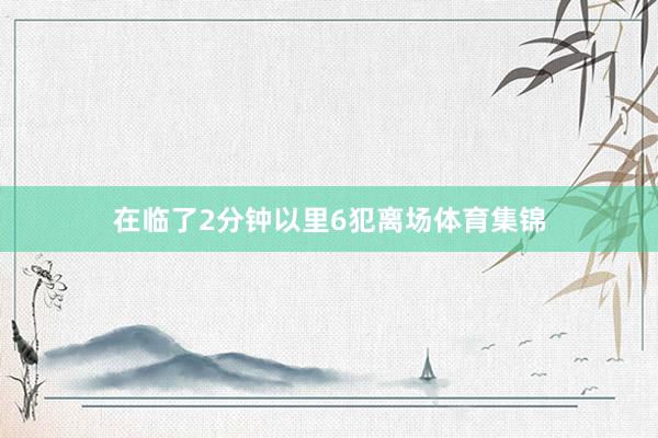 在临了2分钟以里6犯离场体育集锦