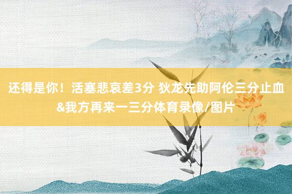 还得是你！活塞悲哀差3分 狄龙先助阿伦三分止血&我方再来一三分体育录像/图片