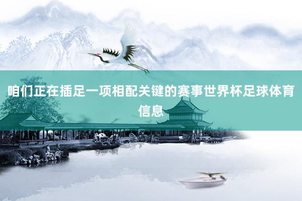 咱们正在插足一项相配关键的赛事世界杯足球体育信息