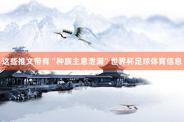 这些推文带有“种族主意泄漏”世界杯足球体育信息