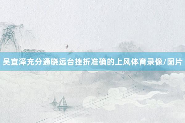 吴宜泽充分通晓远台挫折准确的上风体育录像/图片