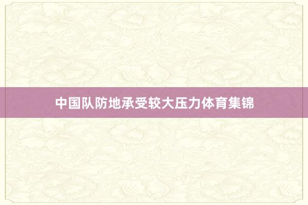 中国队防地承受较大压力体育集锦